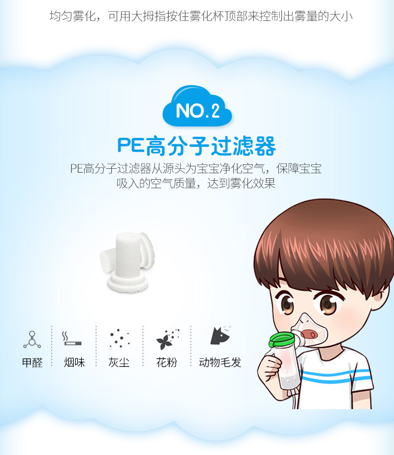 蓝韵 压缩式雾化器cn0902卡通雾化机儿童医用家用雾化器成人化痰吸入