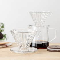 CAFEDE KONA Acrylic Filter Cup Hand-brewed Coffee Filter Cup Drip APPLIANCE Double Glass Drip FILTER v60