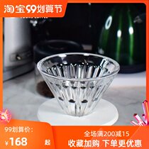 Tymo hand-brewed coffee filter cup crystal ice pupil filter cup thickened glass filter high temperature resistant drip coffee household