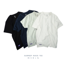 subreef plain brushed cotton round neck T-shirt soft short sleeve black white base shirt male and female couple tee