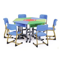 Gold Source Composition Training Table And Chairs Classroom Training Combined Student Table Coaching Class Hexagon Student Training Desk Direct