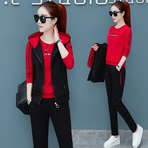 Spring and Autumn season Jordan Noo sports suit women 2021 new 361 loose casual weaters suit pure cotton three sets