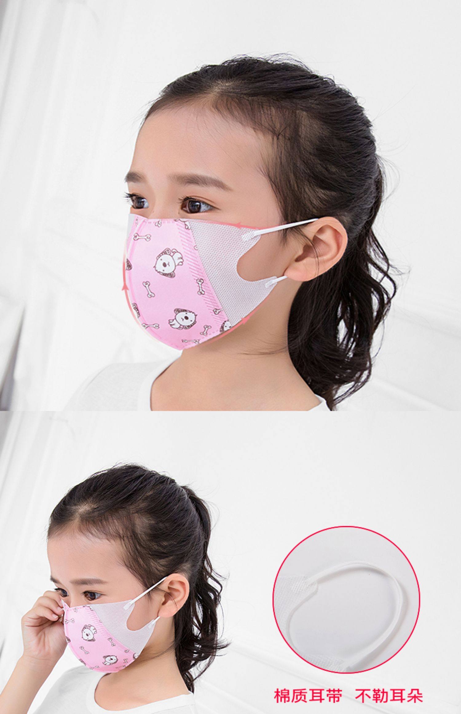 儿童一次性口罩女童0-1岁幼儿男童防风透气1-3岁宝宝小孩专用婴儿