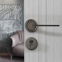 Lixin silent magnetic bedroom door lock split indoor household lock Universal Nordic simple wooden door handle