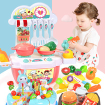 North American toys childrens house kitchen toys 1-2-3 years old boys and girls cooking cooking kitchen utensils simulation tableware