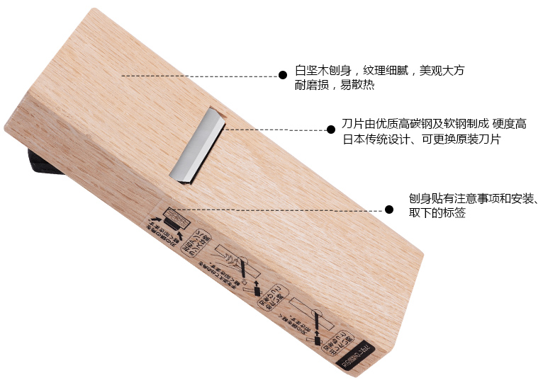 日本进口角利工具多功能手推小木工刨子手工diy木刨迷你鲁班刨