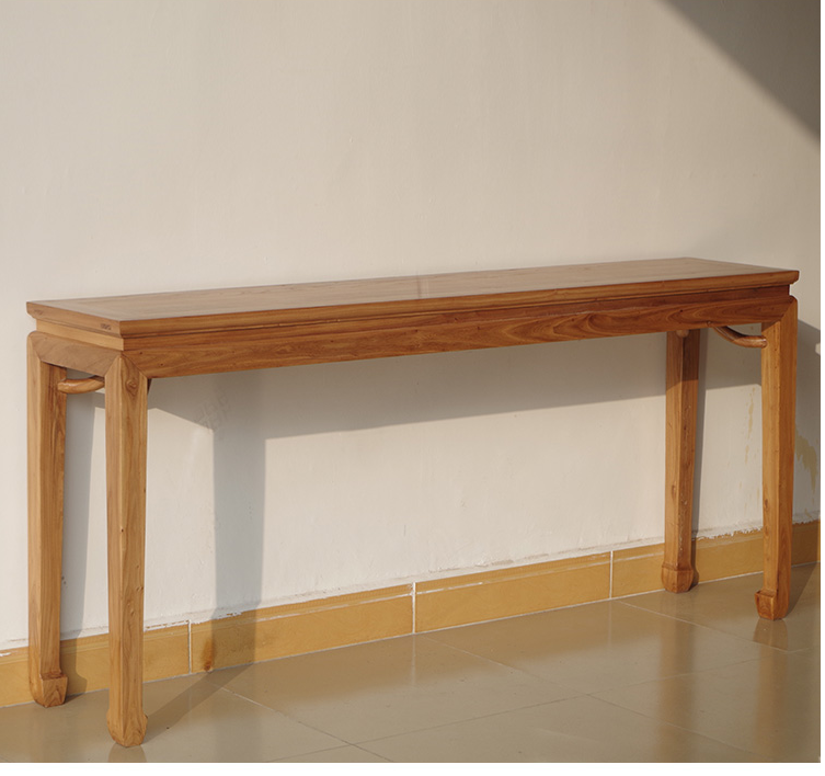 老榆木仿古翘头柜免漆实木案台供桌玄关桌中式案台柜条案禅意家具_不