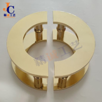 Semi-circular black door handle glass door simple handle ring door handle spot