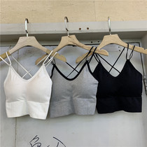 Sports underwear womens new student bandeau suspender beauty vest bra one-piece gathered anti-sagging double shoulder strap bra