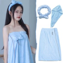 Japanese bath towel female summer wears a soft super-absorbed dry bathrobe without cutting the hair speed dry four sets