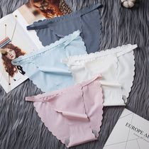 Quick-drying Ice Silk womens underwear Ice Silk seamless cotton crotch girl sexy invisible thin summer breathable breifs