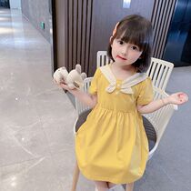 Tide brand girl dress summer cotton short sleeve female baby 2021 New thin summer dress foreign style children princess dress