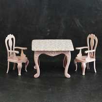 Aizulhomey iron square table and chair set 12 dolls dolls dining chair furniture accessories childrens playing house toys