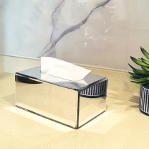 Fashion business high-storage Nordic acrylic creative living room hand-drawn transparent colorful customizable tissue box