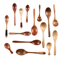 Wooden spoon long handle household wholesale large solid wooden rice spoon soup spoon porridge spoon Honey coffee spoon Custom lettering