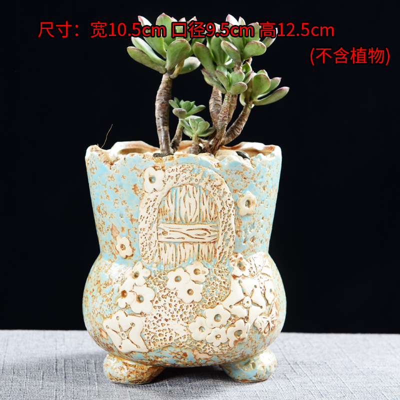 Fleshy potted plant violet arenaceous coarse pottery, green plastic contracted large ceramic individuality creative small potted the plants wholesale