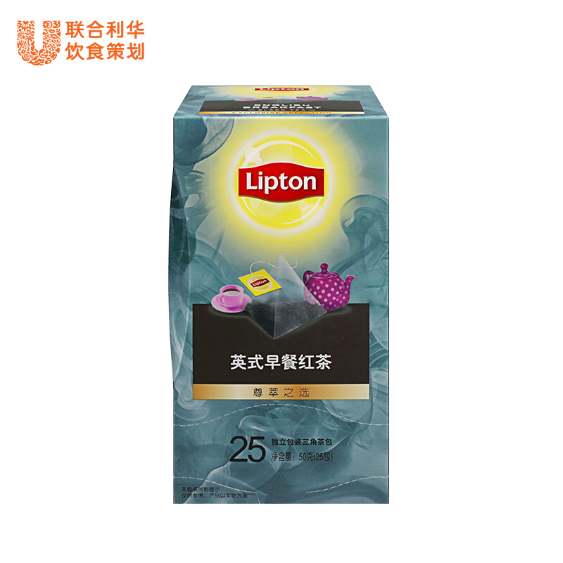 立顿Lipton英式早餐红茶尊萃之选三角包 25包茶包50gG2袋泡茶叶产品展示图3