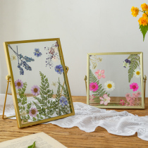 Creative Dried Flowers Plant Specimens Handmade DIY Embossed Collage Glass Photo Frame Pendulum Table Modern Minimalist Picture Frame Pendulum