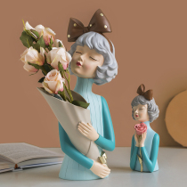 Creative Nordic Wind Living Room Dining Room Table Flower Arrangement Adornment Butterfly Knots Flowers Girl Pendulum to send girlfriends a gift