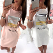 women short sleeve dresses ladies long t-shirt платье