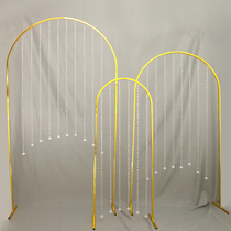 Wedding props wrought iron mountain flowing water Road lead wedding arrangement T table decoration background ornaments round arch shelf