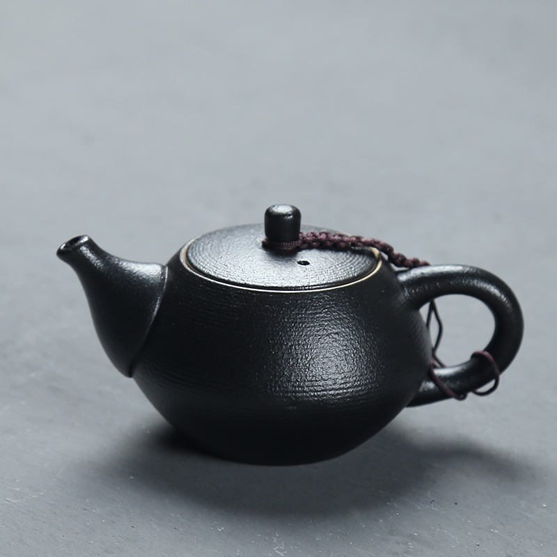 Poly real (sheng coarse pottery lateral put the pot of tea is archaize Japanese black pottery clay kung fu tea set ceramic lid to use in Taiwan