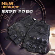 RUIGI motorcycle gloves mens summer half-finger retro motorcycle gloves knight riding leather gloves women breathable