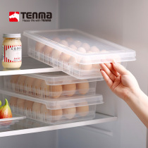 Japan can be superimposed with 18 grid egg box kitchen household refrigerator split storage box plastic fresh-keeping box with lid