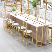Modern simple bar chair bar chair bar stool bar stool Nordic high chair backrest stool milk tea shop table and chair
