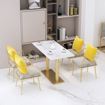 Net red milk tea shop table and chair combination simple fresh snack drink west dessert restaurant coffee shop card sofa