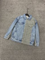 Foreign trade Original single tail stock New spring Women loose 100 Lapped Retro Denim Splicing Denim Jacket Blouse