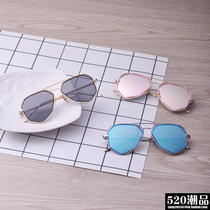 Zheng Xiuwens same polygon hollow metal sunglasses for men and women color film sunglasses toad mirror paternity glasses