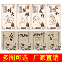 Moxibustion publicity map Chinese medicine health beauty body physiotherapy Cupping advertising picture scraping poster wall sticker kt board