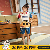 Craypen Small New Children Pyjamas Girls Summer Pure Cotton Cartoon Thin short sleeves Little girl Baby Parenting Suit