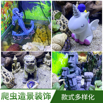 Home Crab Special Building View Fish Tank Shrimp Vat Decorated with Scape Stone Water Ethnic-made Miniature Landscape Cubland wood View