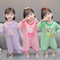Baby Develvet sleeping skirt autumn baby and toddler warm gown boneless pajamas children spring and autumn kick-off by home suit