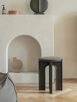 Mountain hidden creation Scarpa round stool original solid wood stool black walnut cherry wood shoe stool small apartment