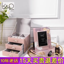 KP first decoration case light extravagant advanced delicate large capacity wedding ear nail hand decorated necklace jewelery ornament multilayer containing box