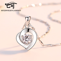 QIKE999 pure silver necklace female fashion minimalist lock bone chain bestie silver decorated birthday Valentines Day gift to girlfriend