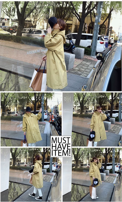 Áo khoác trench coat dáng dài dành cho phụ nữ vào đầu mùa xuân 2019 phổ biến mới hoang dã phóng khoáng sinh viên đại học phong cách sang trọng phong cách Hàn Quốc - Trench Coat