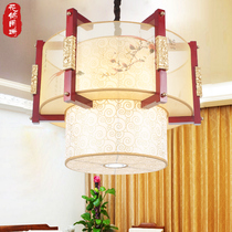 Chinese style solid wood chandelier Chinese style antique Living Room restaurant sheepskin lamp Tea House Hotel private room antique lamps