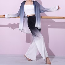Gorgeous solo modern dance pants wide leg pants practice clothes female gradient high waist straight classical dance performance clothing