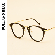 With myopia glasses female Korean version of tide eyes myopia full frame finished tr90 round face Danyang glasses student flat lens