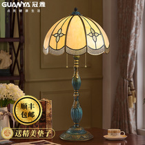 High-end Atmosphere American Full Copper Retro Style Bedroom Bedside Cozy Luxurious Decoration Living Room Pure Copper Book Room Table Lamp