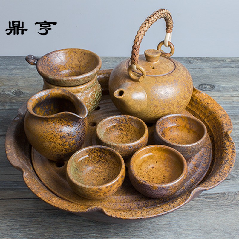 Ding heng 【 】 Japanese coarse pottery tea sets Japanese tea tea set tea service of a complete set of eight times