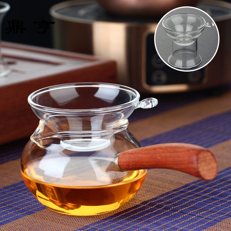 Ding heng thickening heat - resistant glass portion justice cup tea ware side the Japanese small tea sea ebony, rosewood handle by hand