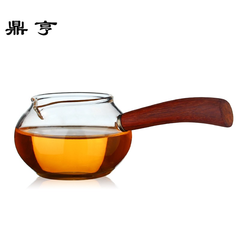 Ding heng thickening heat - resistant glass portion justice cup tea ware side the Japanese small tea sea ebony, rosewood handle by hand