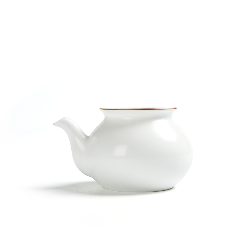 Ding heng inferior smooth fat white on white tea tureen suit kung fu tea set ceramic white teapot tea cups