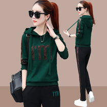 Leisure Sports Set Women Spring and Autumn 2020 New Fashion Large Size Loose Long Sleeve Running Clothes Two Piece Set