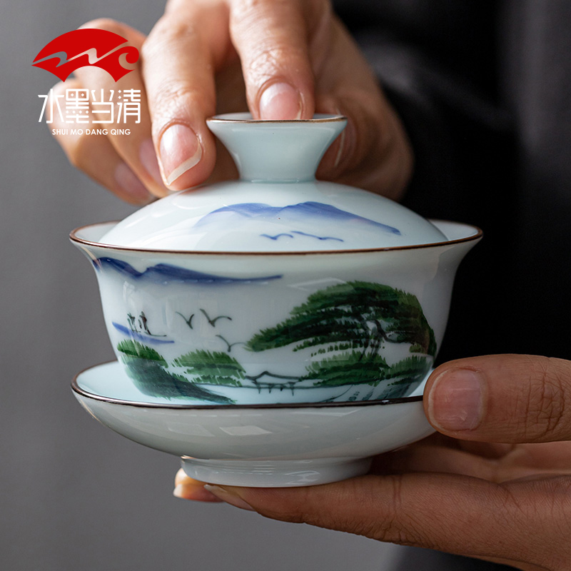 Jingdezhen hand - made kung fu tea set ceramic gift boxes contracted and I tureen home sitting room tea cups